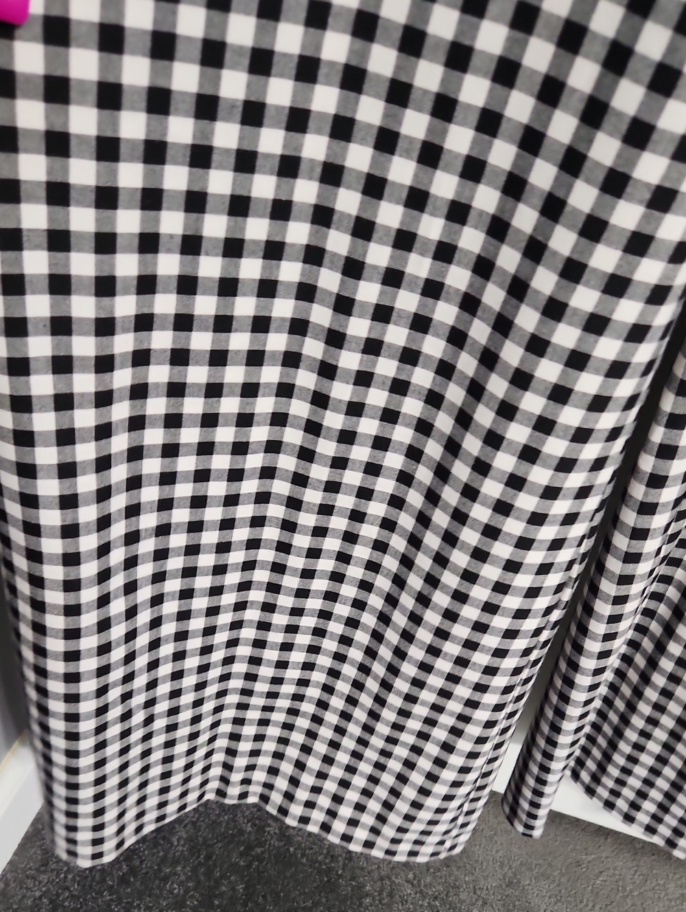 NWOT. NY&CO. Gingham Puff Sleeve Wide-leg Jumpsuit Sz.M Black/White - Picture 11 of 15